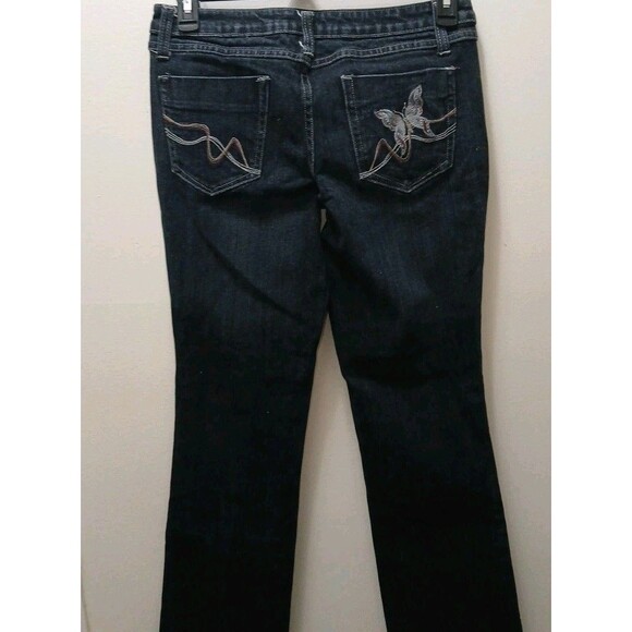 Nobo No Boundaries Junior 11 Dark Wash Bootcut Butterfly Pockets Embroidered - Picture 12 of 16